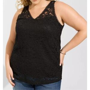 Torrid Black Lace Tank Top